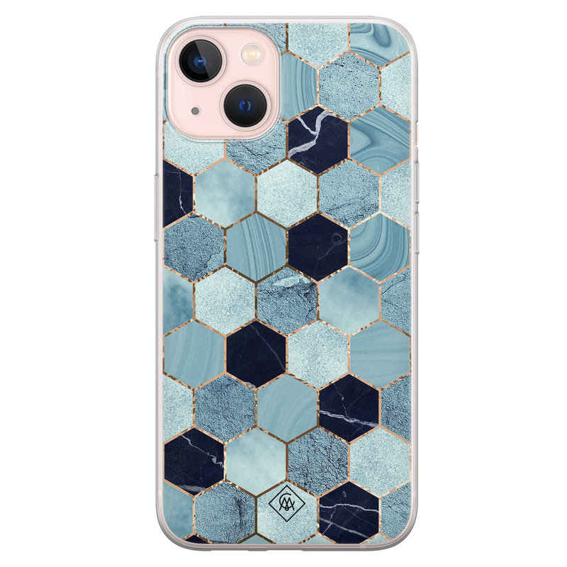 Casimoda iPhone 13 siliconen hoesje - Blue cubes