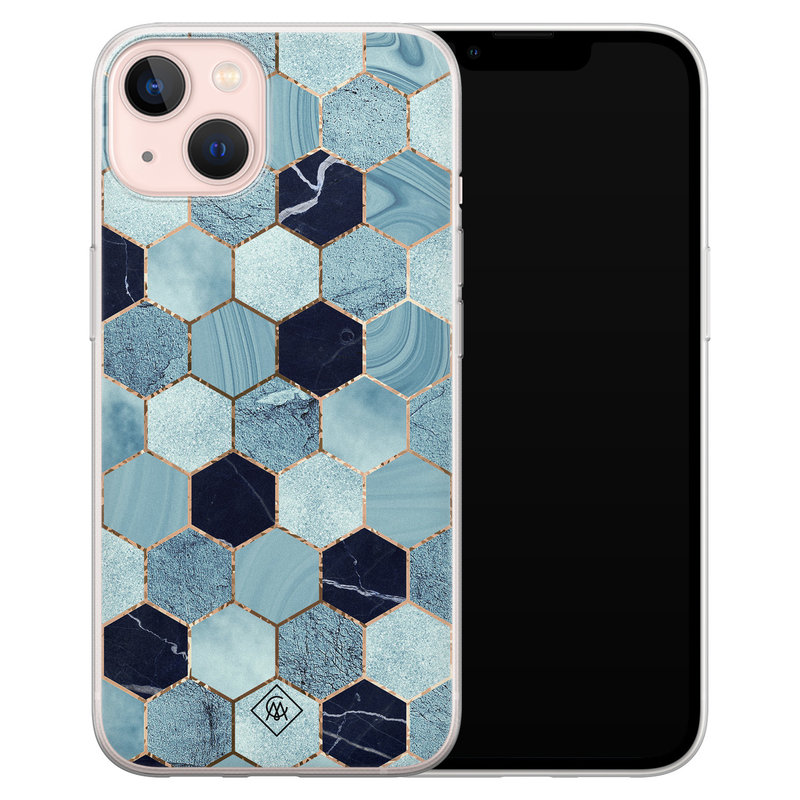 Casimoda iPhone 13 siliconen hoesje - Blue cubes