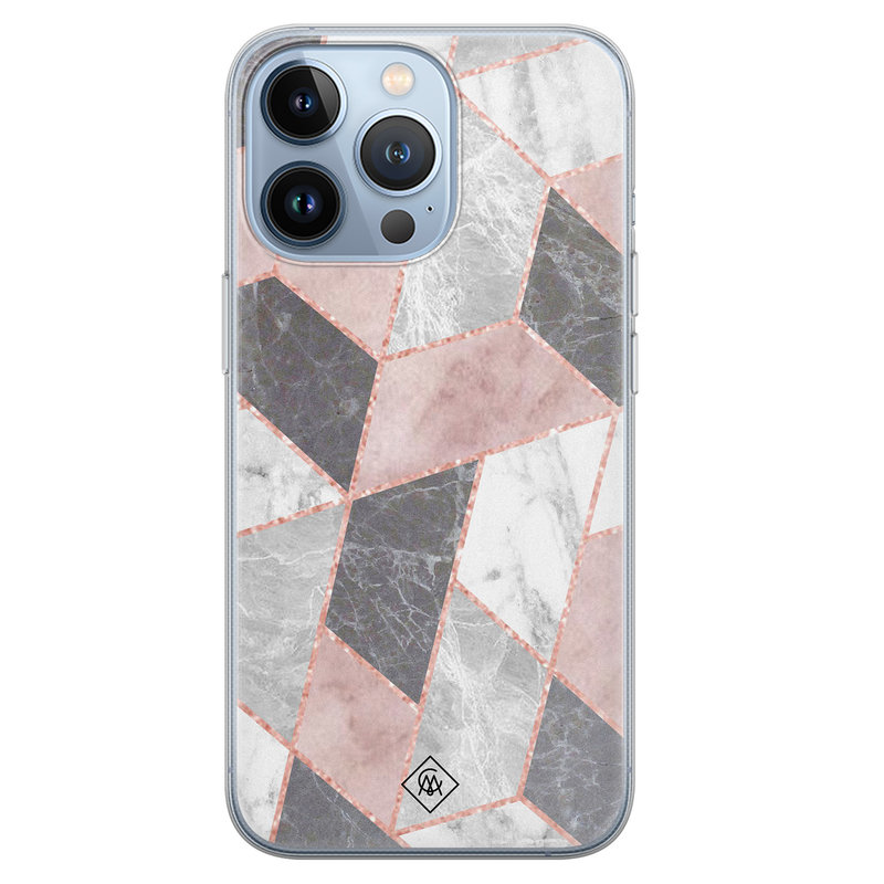 Casimoda iPhone 13 Pro siliconen hoesje - Stone grid