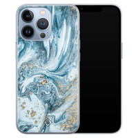 Casimoda iPhone 13 Pro siliconen hoesje - Marble sea