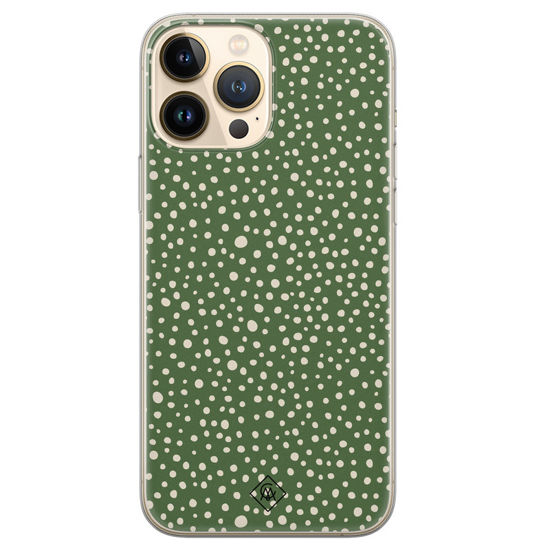 Casimoda iPhone 13 Pro Max siliconen hoesje - Green dots