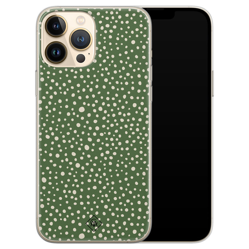 Casimoda iPhone 13 Pro Max siliconen hoesje - Green dots