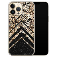 Casimoda iPhone 13 Pro Max siliconen hoesje - Chevron luipaard