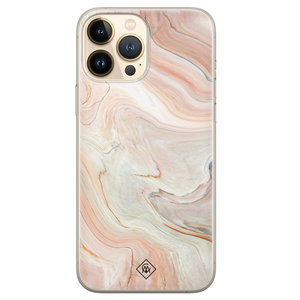Casimoda iPhone 13 Pro Max siliconen hoesje - Marmer waves
