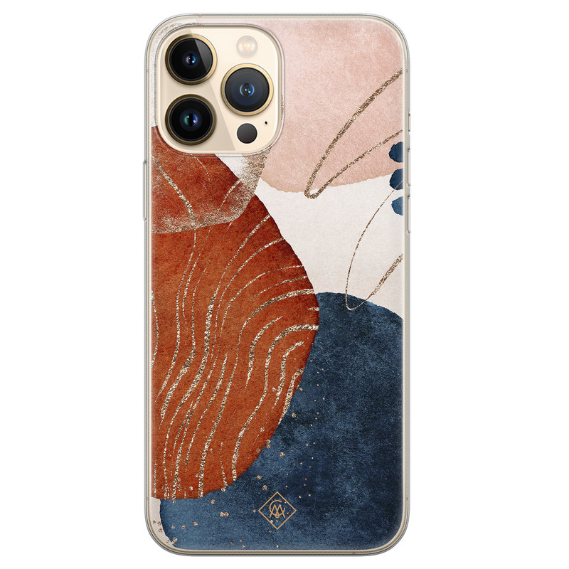 Casimoda iPhone 13 Pro Max siliconen hoesje - Abstract terracotta