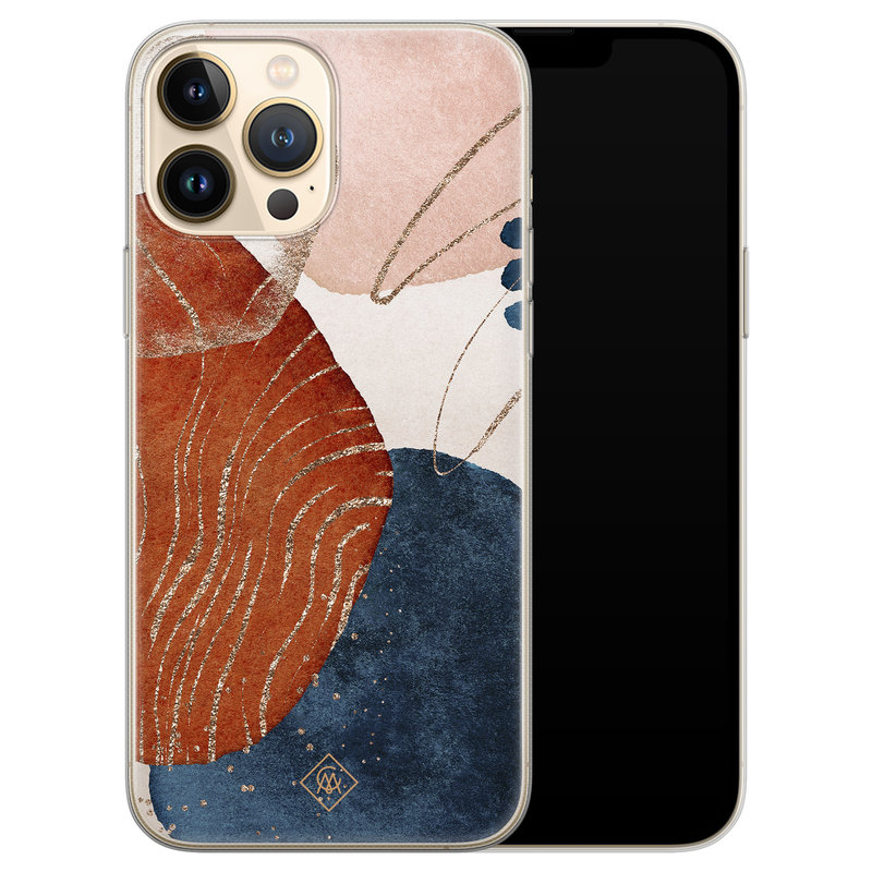 Casimoda iPhone 13 Pro Max siliconen hoesje - Abstract terracotta