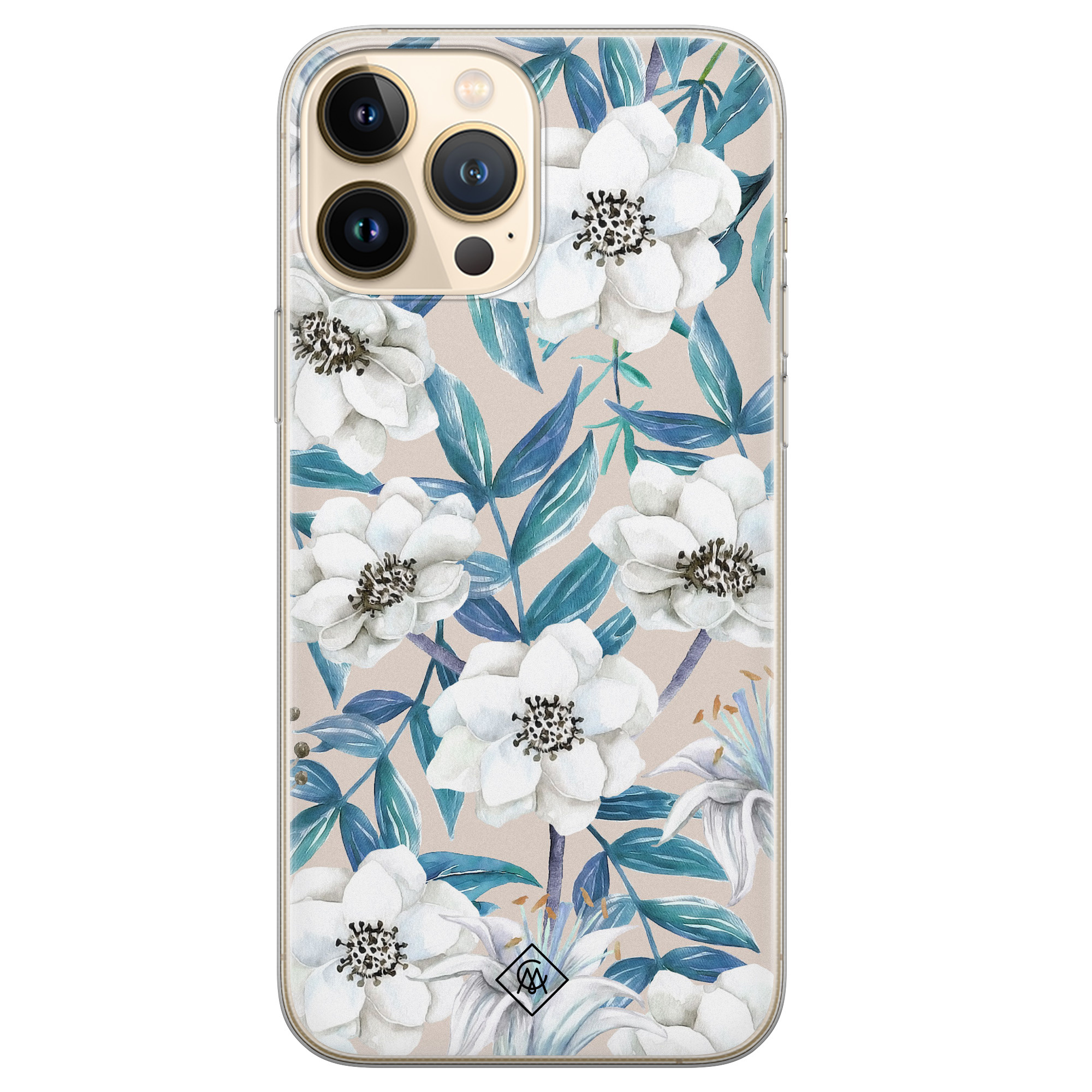 iPhone 13 Pro Max siliconen hoesje Touch of flowers