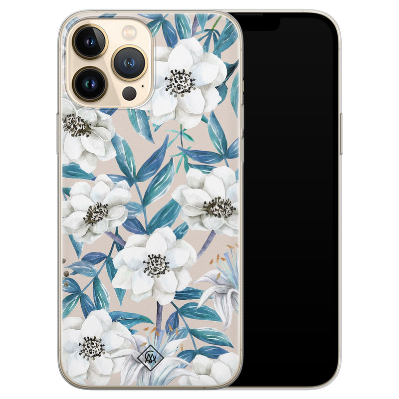 Casimoda iPhone 13 Pro Max siliconen hoesje - Touch of flowers