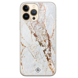 Casimoda iPhone 13 Pro Max siliconen hoesje - Marmer goud