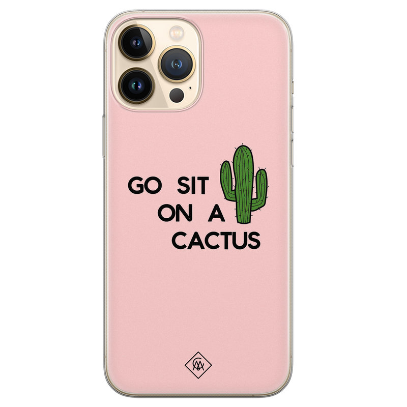 Casimoda iPhone 13 Pro Max siliconen hoesje - Go sit on a cactus
