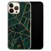 Casimoda iPhone 13 Pro Max siliconen hoesje - Abstract groen