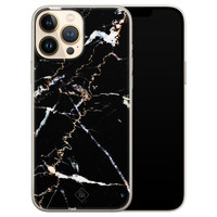 Casimoda iPhone 13 Pro Max siliconen hoesje - Marmer zwart