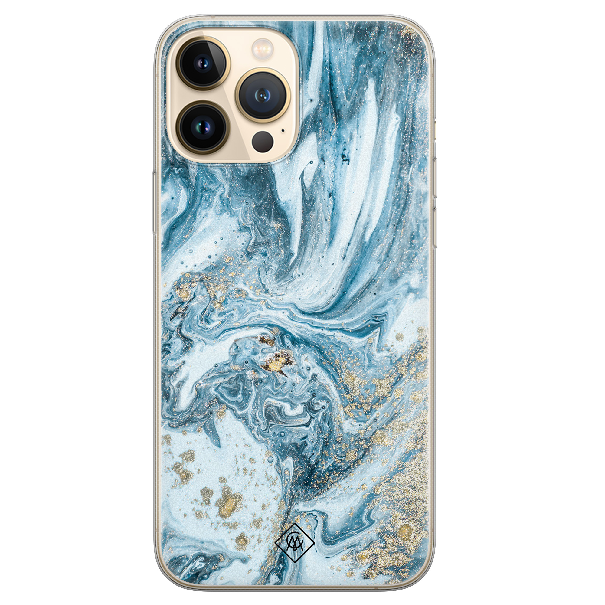 iPhone 13 Pro Max siliconen hoesje Marble sea