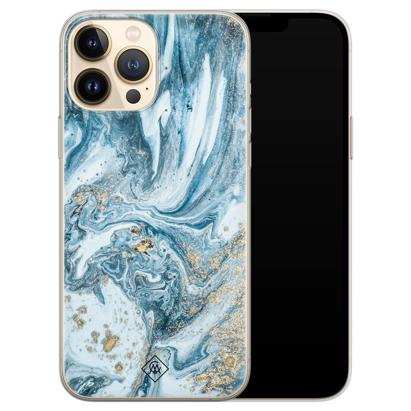 Casimoda iPhone 13 Pro Max siliconen hoesje - Marble sea