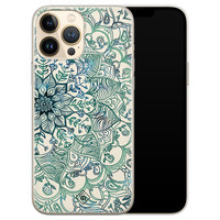 Casimoda iPhone 13 Pro Max siliconen hoesje - Mandala blauw