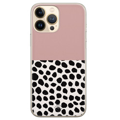 Casimoda iPhone 13 Pro Max siliconen hoesje - Pink dots