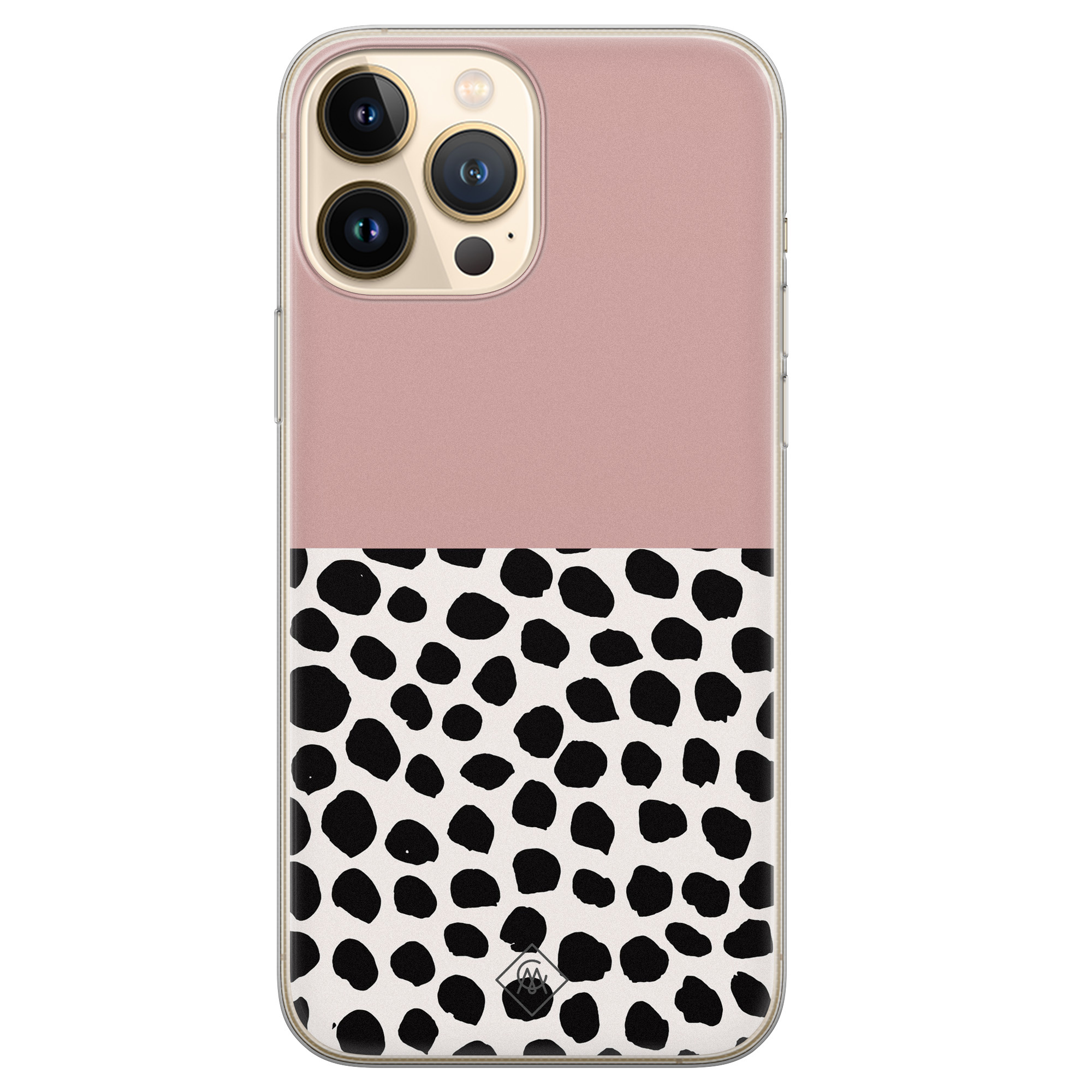iPhone 13 Pro Max siliconen hoesje Pink dots