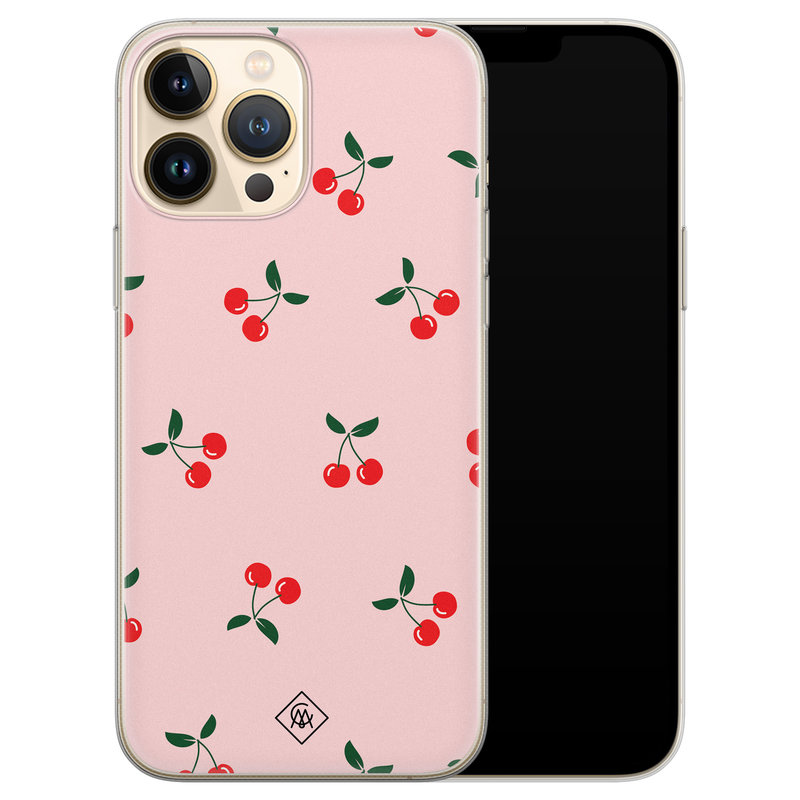 Casimoda iPhone 13 Pro Max siliconen hoesje - Kersjes