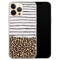 Casimoda iPhone 13 Pro Max siliconen hoesje - Leopard lines