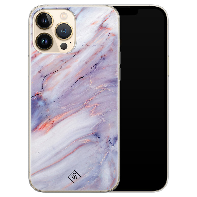 Casimoda iPhone 13 Pro Max siliconen hoesje - Marmer paars