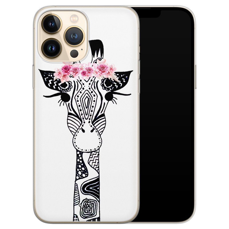 Casimoda iPhone 13 Pro Max siliconen hoesje - Giraffe