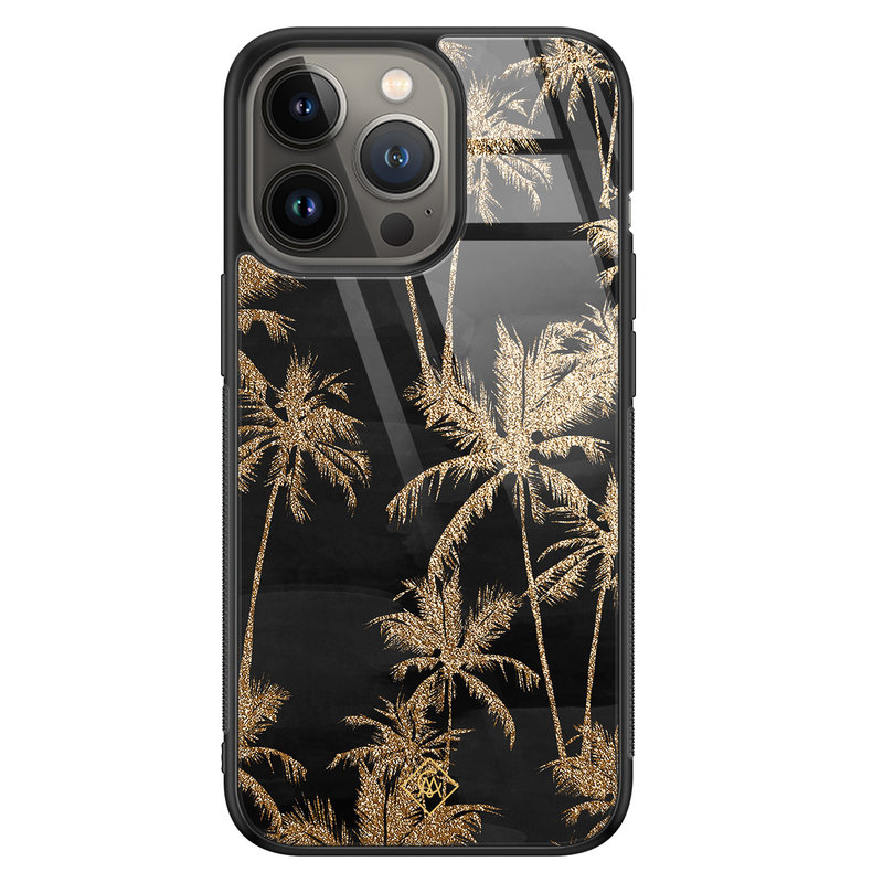 Casimoda iPhone 13 Pro glazen hardcase - Palmbomen