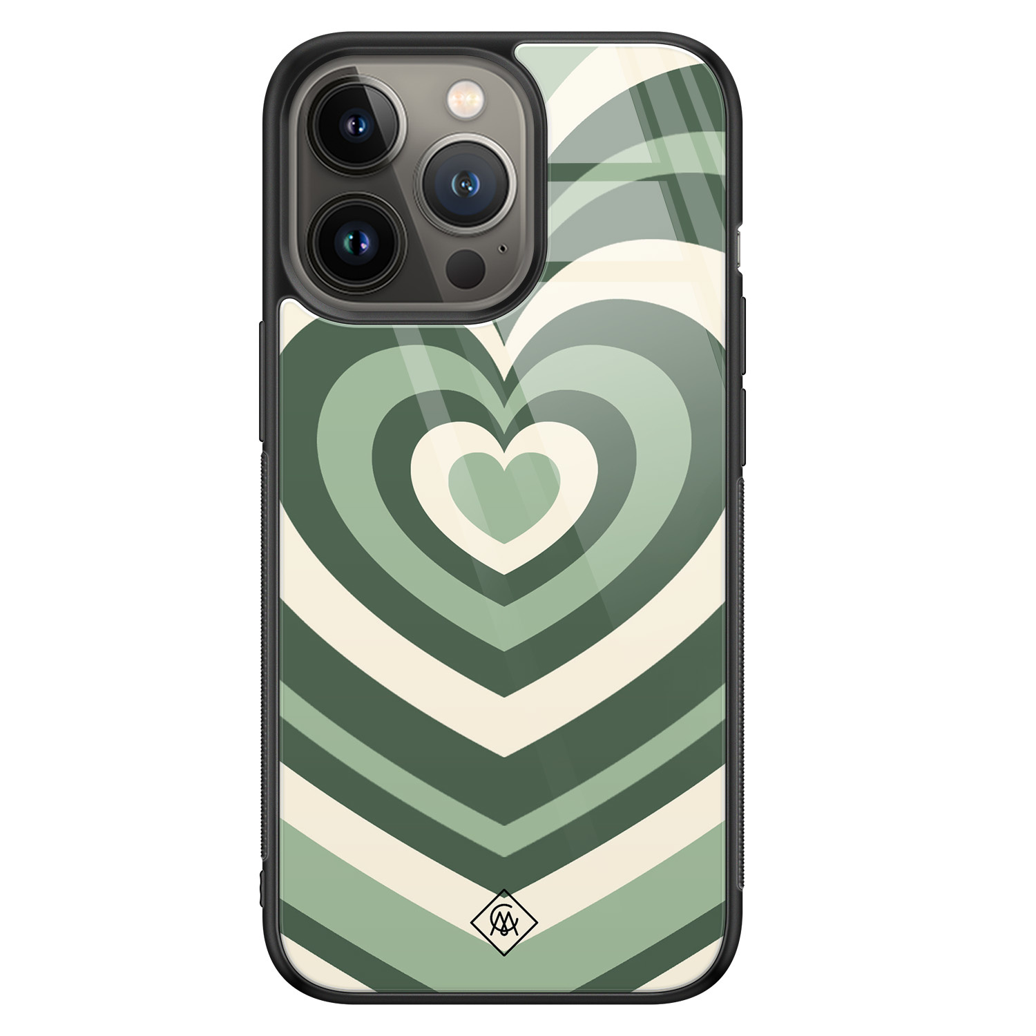 iPhone 13 Pro glazen hardcase Hart swirl groen