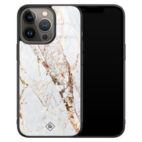 Casimoda iPhone 13 Pro glazen hardcase - Marmer goud