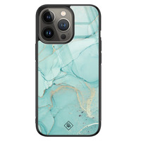 Casimoda iPhone 13 Pro glazen hardcase - Touch of mint