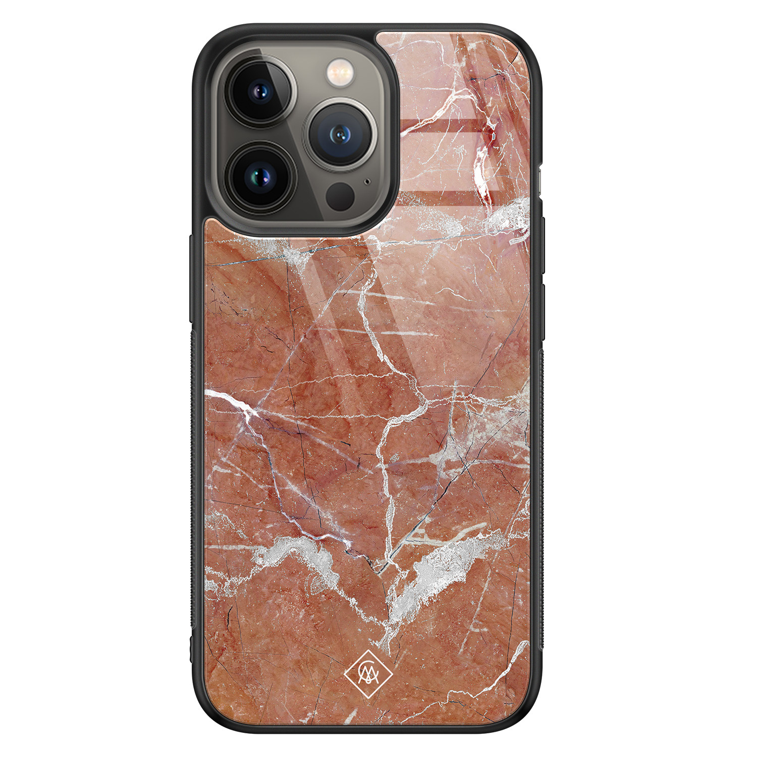 iPhone 13 Pro glazen hardcase - Marble sunkissed