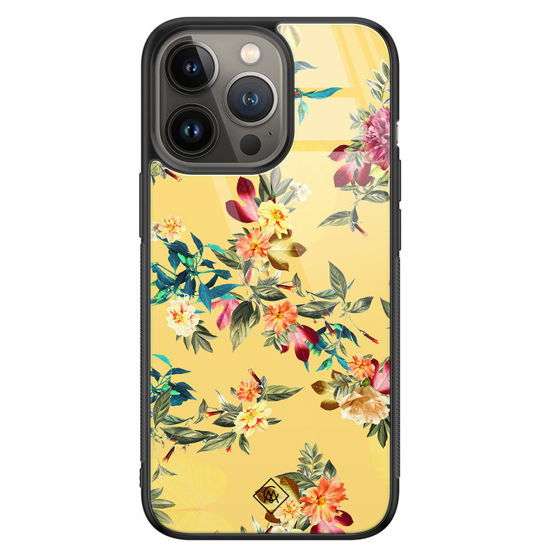 Casimoda iPhone 13 Pro glazen hardcase - Florals for days