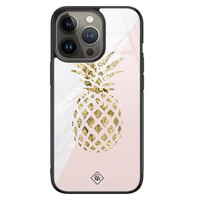 Casimoda iPhone 13 Pro glazen hardcase - Ananas