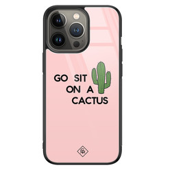 Casimoda iPhone 13 Pro glazen hardcase - Go sit on a cactus