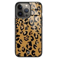 Casimoda iPhone 13 Pro glazen hardcase - Jungle wildcat