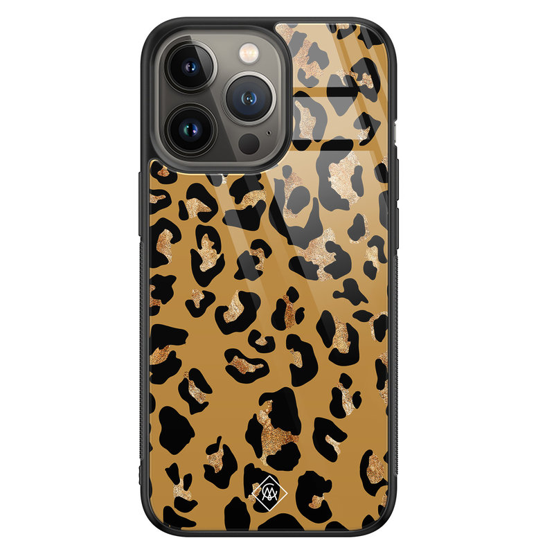 Casimoda iPhone 13 Pro glazen hardcase - Jungle wildcat