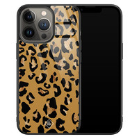 Casimoda iPhone 13 Pro glazen hardcase - Jungle wildcat