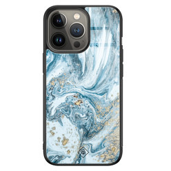 Casimoda iPhone 13 Pro glazen hardcase - Marble sea