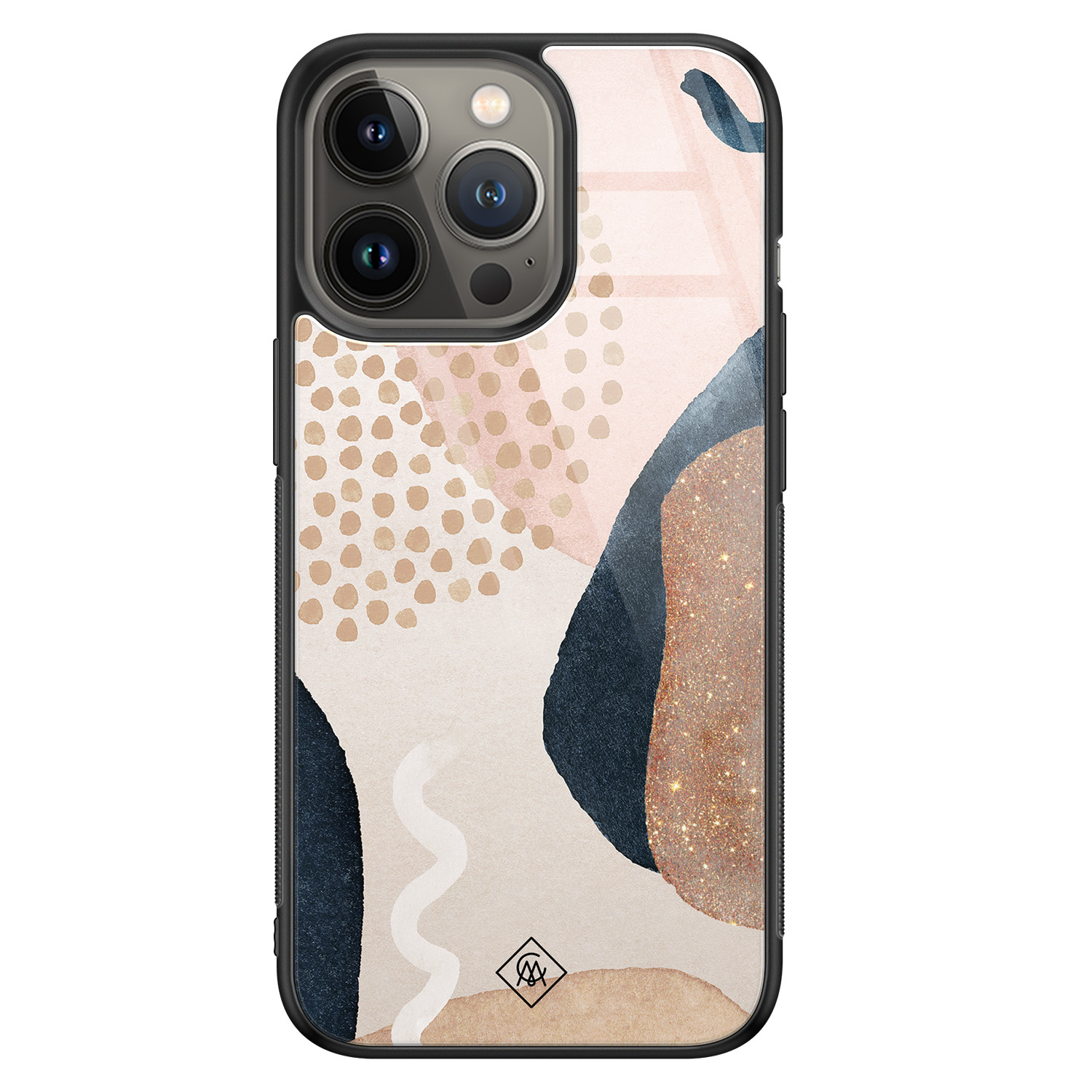 iPhone 13 Pro glazen hardcase Abstract dots