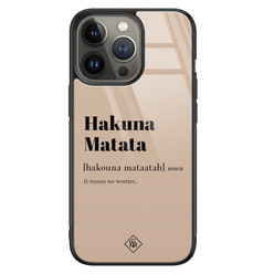 Casimoda iPhone 13 Pro glazen hardcase - Hakuna Matata