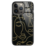 Casimoda iPhone 13 Pro glazen hardcase - Abstract faces