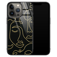 Casimoda iPhone 13 Pro glazen hardcase - Abstract faces