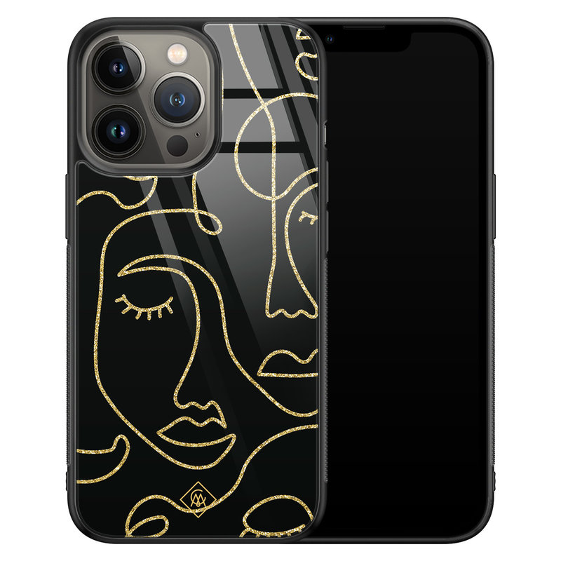 Casimoda iPhone 13 Pro glazen hardcase - Abstract faces