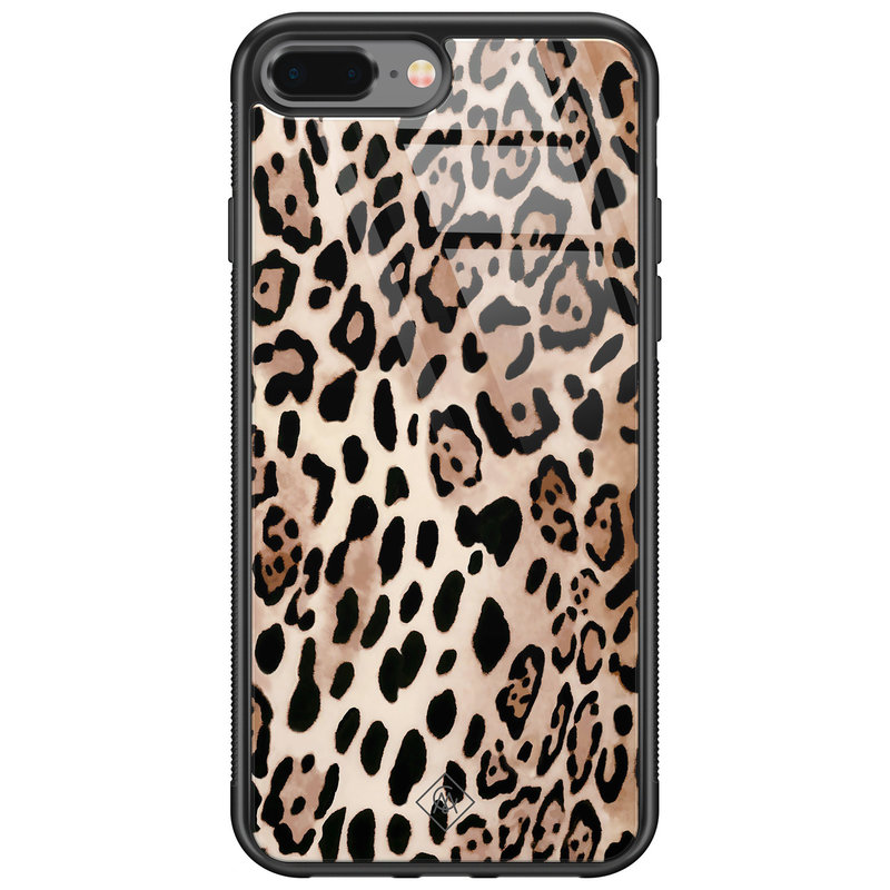 Casimoda iPhone 8 Plus/7 Plus glazen hardcase - Golden wildcat
