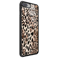 Casimoda iPhone 8 Plus/7 Plus glazen hardcase - Golden wildcat