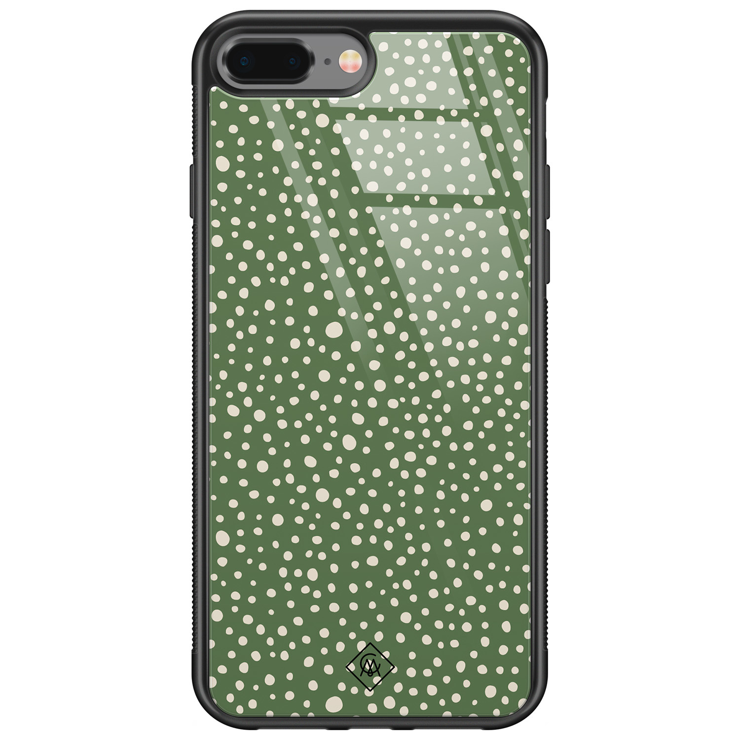 iPhone 8 Plus/7 Plus glazen hardcase - Green dots