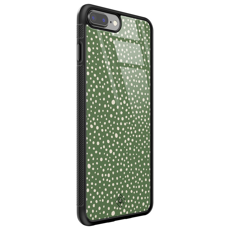 Casimoda iPhone 8 Plus/7 Plus glazen hardcase - Green dots