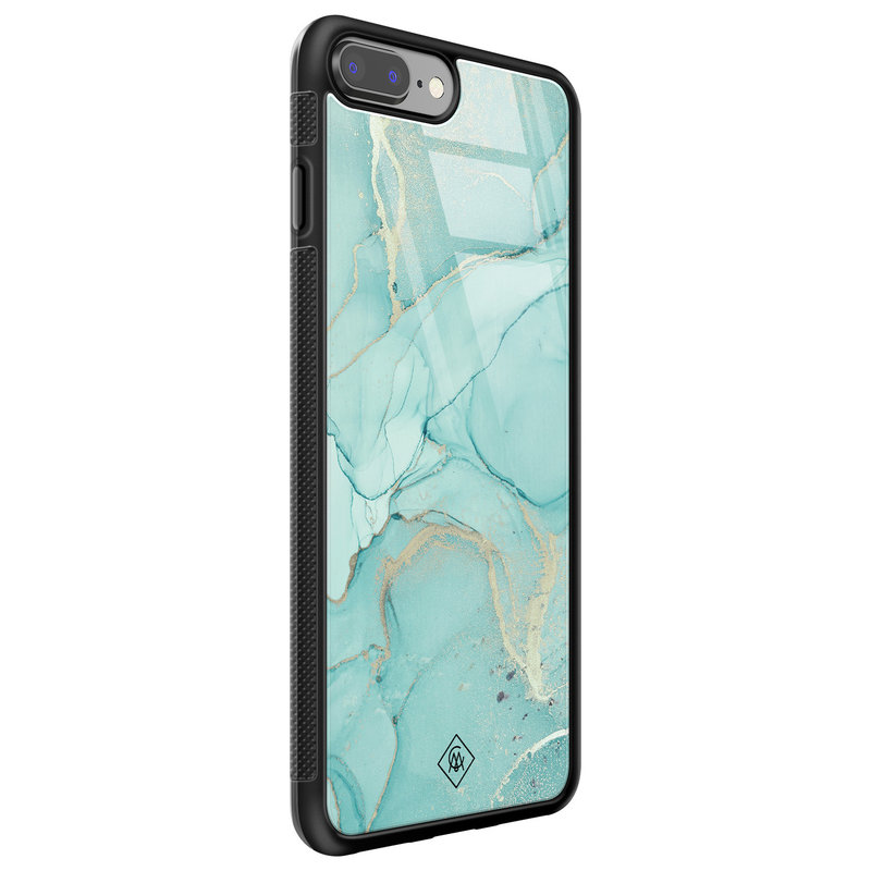 Casimoda iPhone 8 Plus/7 Plus glazen hardcase - Touch of mint