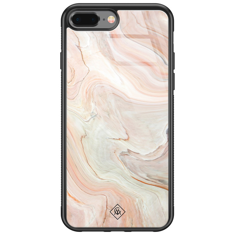 Casimoda iPhone 8 Plus/7 Plus glazen hardcase - Marmer waves