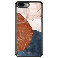 Casimoda iPhone 8 Plus/7 Plus glazen hardcase - Abstract terracotta