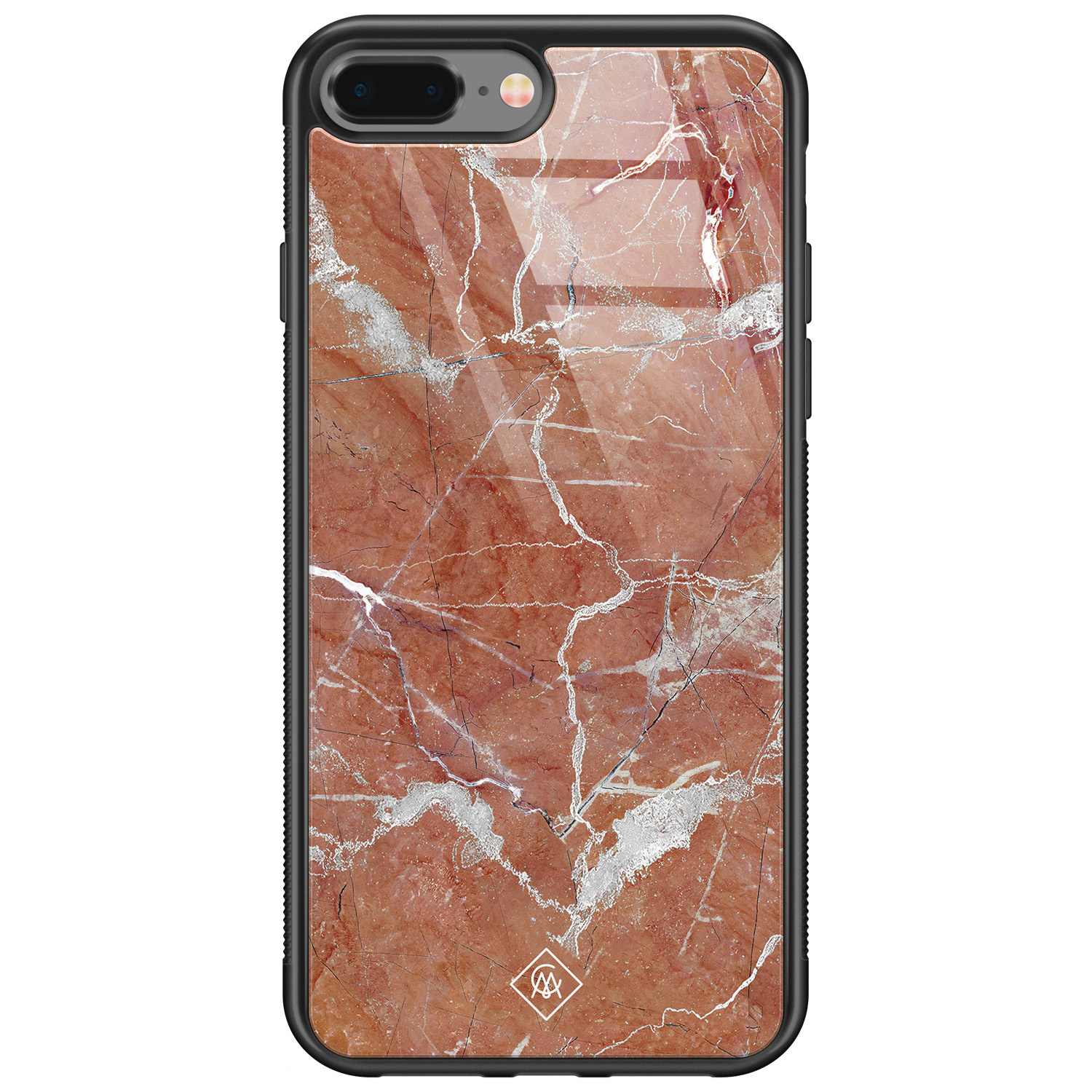 iPhone 8 Plus/7 Plus glazen hardcase - Marble sunkissed